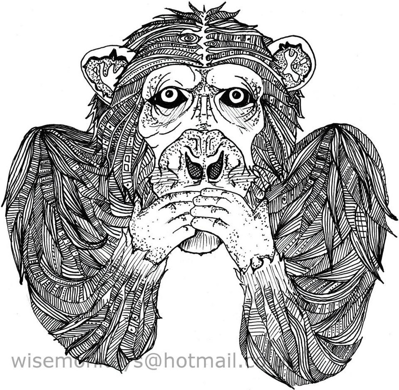 3 wise monkeys - Illustrate doodle draw create decorate design sketch ...